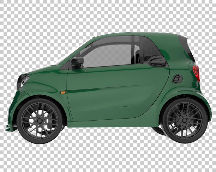 PSD coche de ciudad sobre fondo transparente. representación 3d - ilustración