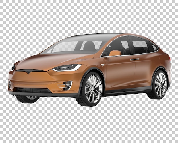 Coche de ciudad sobre fondo transparente. Representación 3d - ilustración