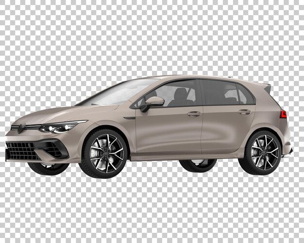 Coche de ciudad sobre fondo transparente. Representación 3d - ilustración
