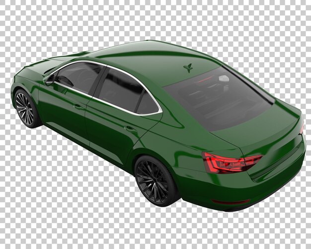 Coche de ciudad sobre fondo transparente. Representación 3d - ilustración
