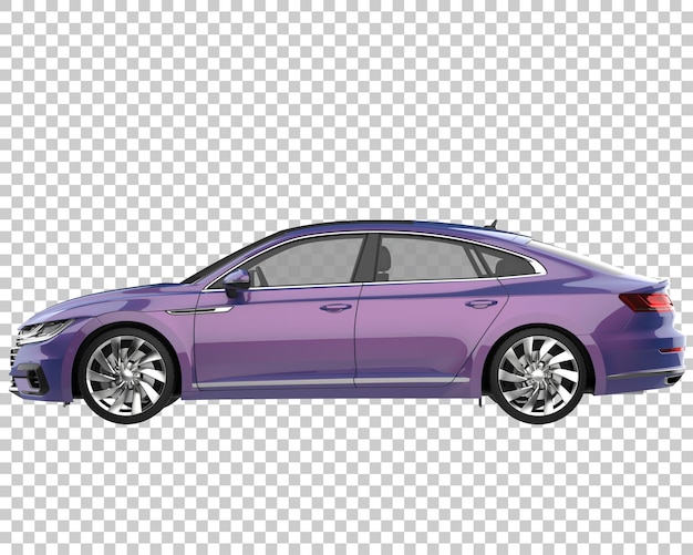 Coche de ciudad sobre fondo transparente. Representación 3d - ilustración