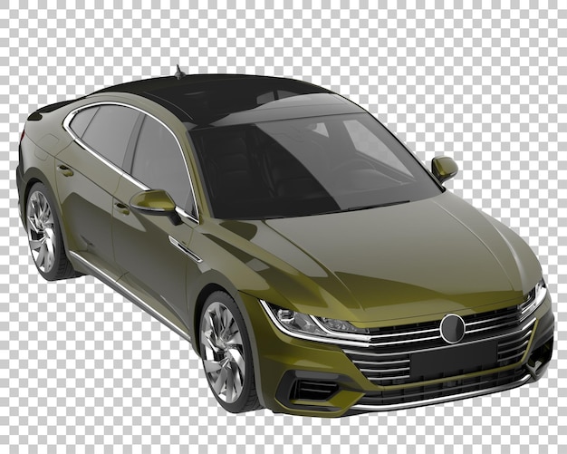 Coche de ciudad sobre fondo transparente. Representación 3d - ilustración