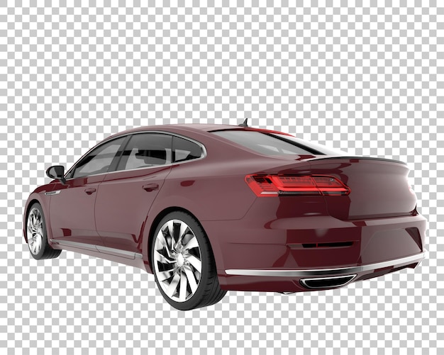 Coche de ciudad sobre fondo transparente. Representación 3d - ilustración