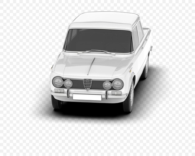 Coche clásico aislado en la ilustración de renderizado 3d de fondo transparente