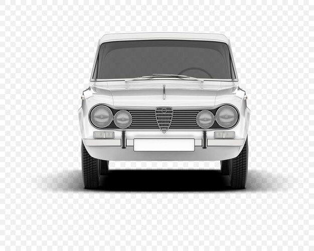 Coche clásico aislado en la ilustración de renderizado 3d de fondo transparente