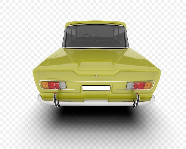 Coche clásico aislado en la ilustración de renderizado 3d de fondo transparente