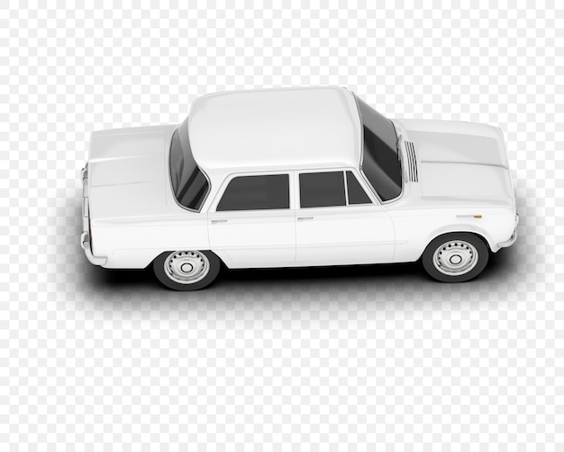 Coche clásico aislado en la ilustración de renderizado 3d de fondo transparente