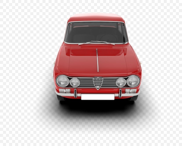 Coche clásico aislado en la ilustración de renderizado 3d de fondo transparente