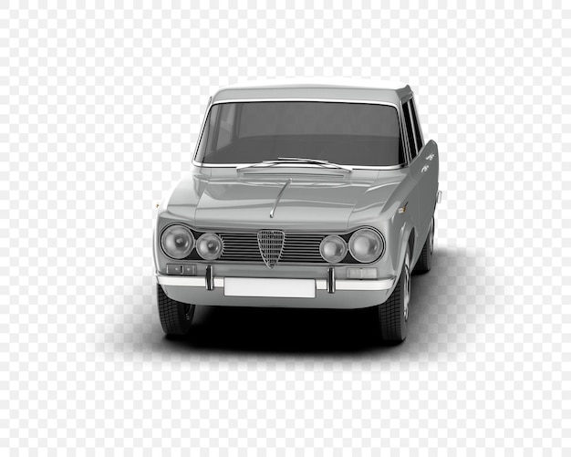Coche clásico aislado en la ilustración de renderizado 3d de fondo transparente