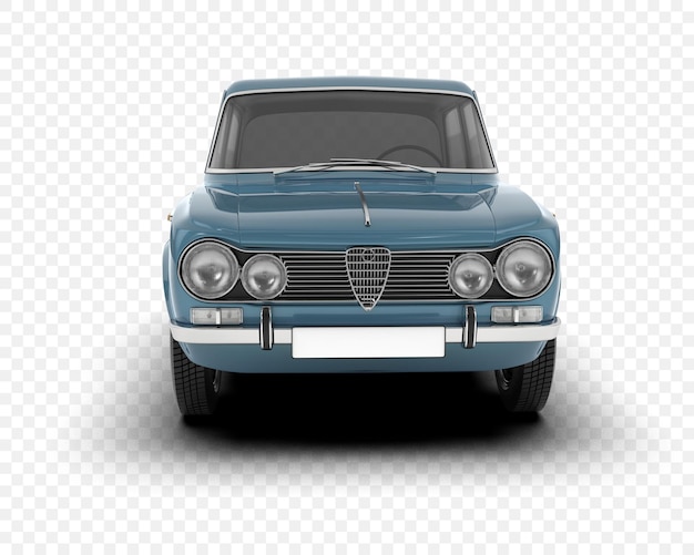 Coche clásico aislado en la ilustración de renderizado 3d de fondo transparente