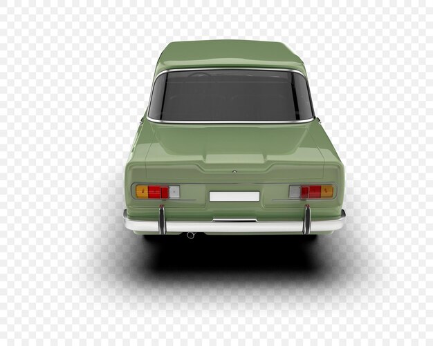 Coche clásico aislado en la ilustración de renderizado 3d de fondo transparente