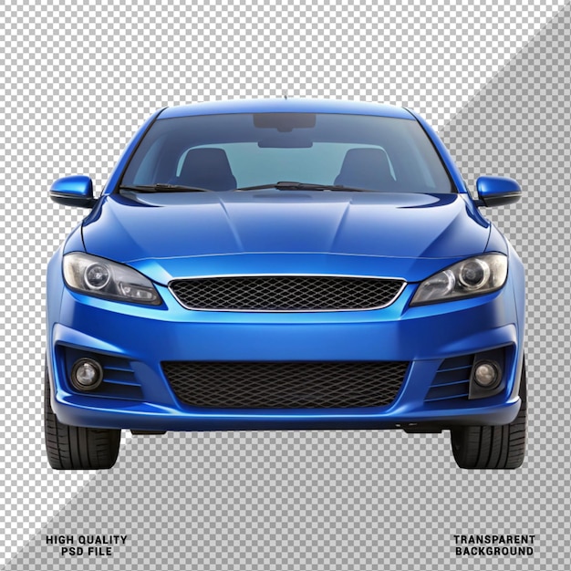 Coche de color azul aislado en un fondo transparente para el diseño de plantillas