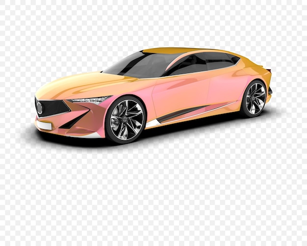 Coche conceptual futurista con acabado metálico