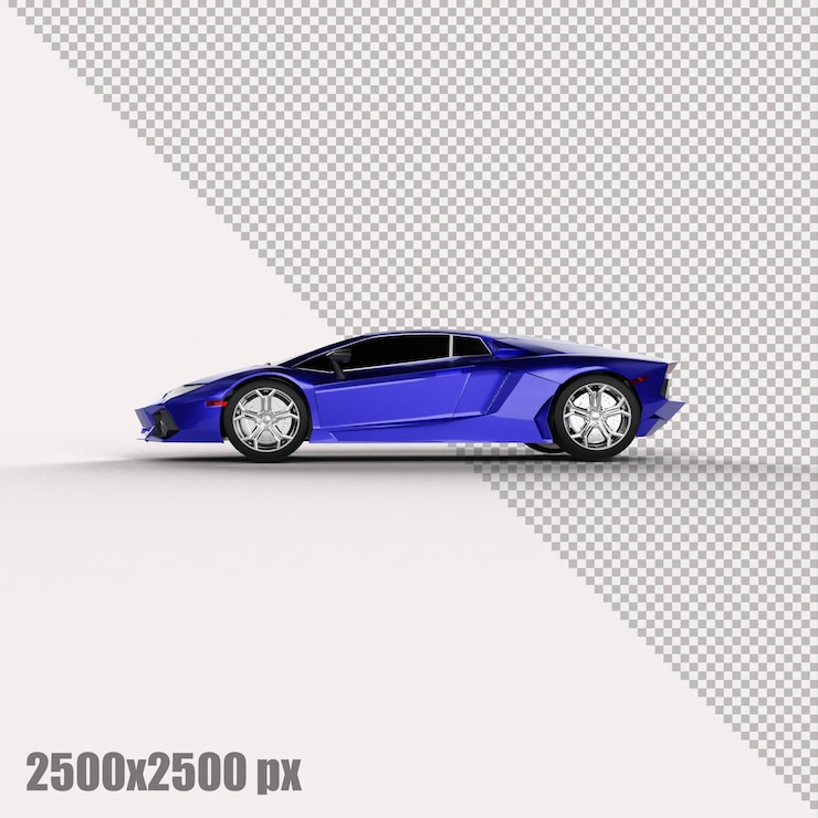 PSD coche deportivo azul realista en render 3d