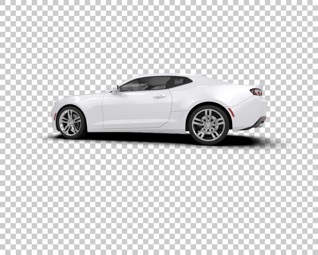un coche deportivo blanco está estacionado en un fondo transparente