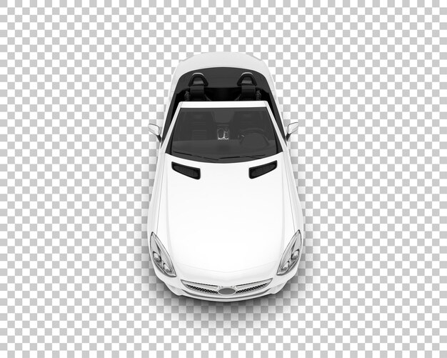 Coche deportivo blanco sobre fondo transparente Ilustración de renderizado 3d