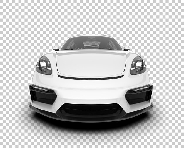 Coche deportivo blanco sobre fondo transparente Ilustración de renderizado 3d