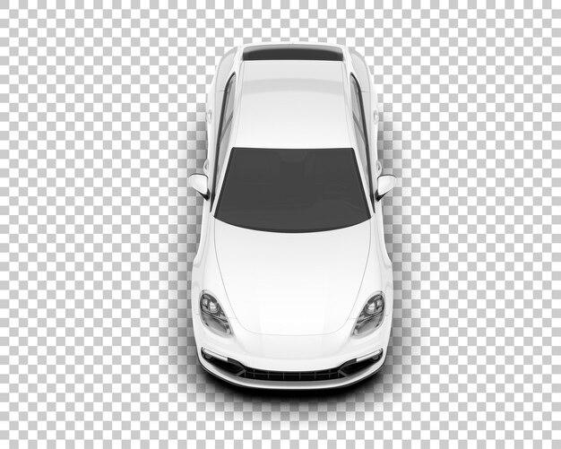 Coche deportivo blanco sobre fondo transparente Ilustración de renderizado 3d