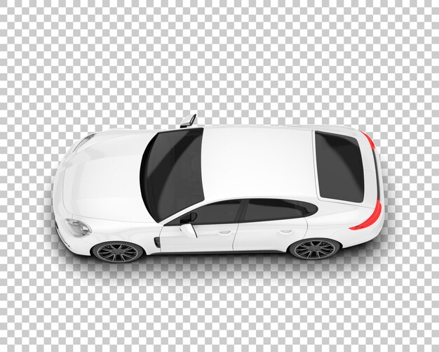 Coche deportivo blanco sobre fondo transparente ilustración de renderizado 3d