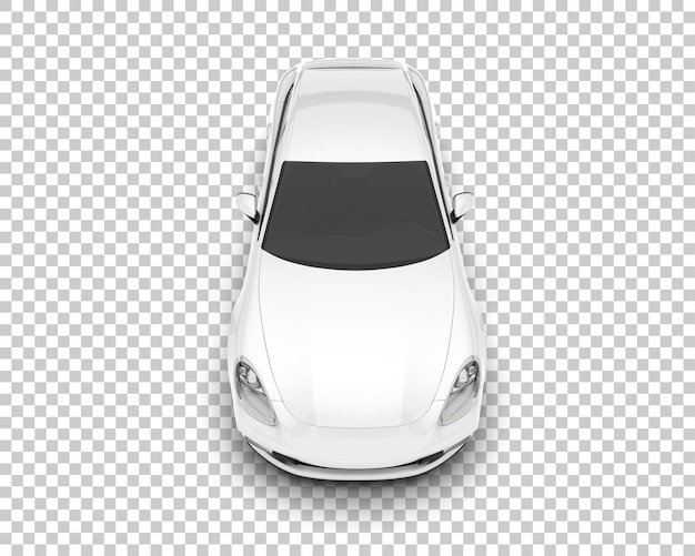 Coche deportivo blanco sobre fondo transparente Ilustración de renderizado 3d