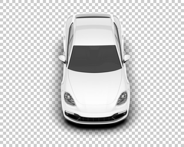 Coche deportivo blanco sobre fondo transparente Ilustración de renderizado 3d