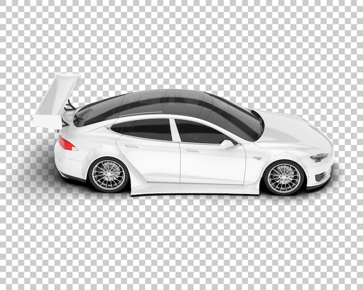 PSD coche deportivo blanco sobre fondo transparente ilustración de renderizado 3d