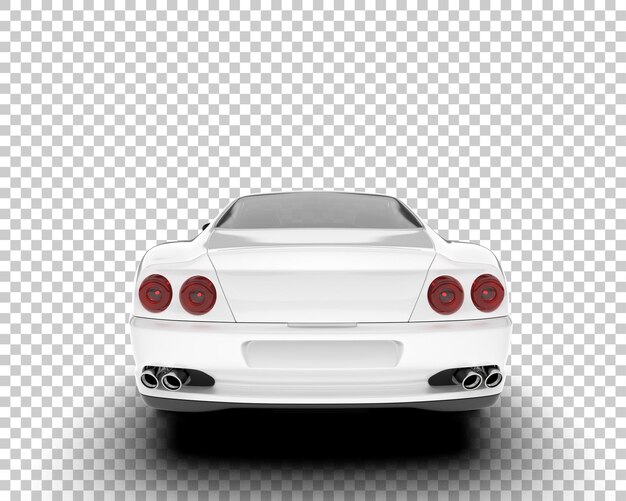 Coche deportivo blanco sobre fondo transparente Ilustración de renderizado 3d