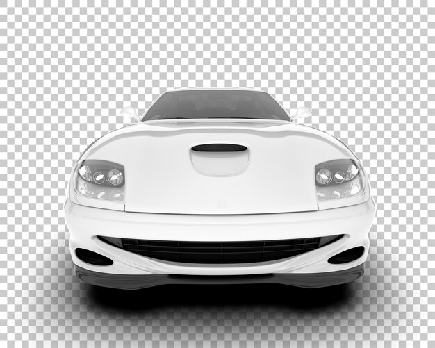 Coche deportivo blanco sobre fondo transparente Ilustración de renderizado 3d