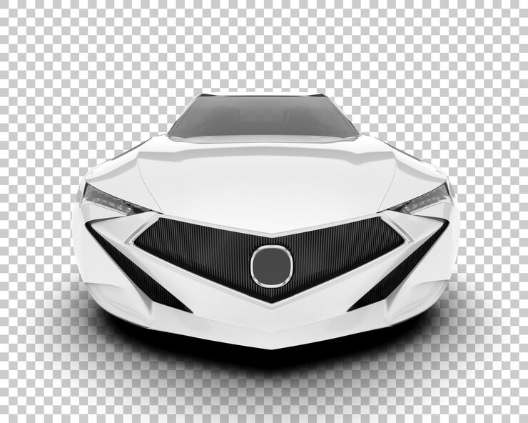 PSD coche deportivo blanco sobre fondo transparente ilustración de renderizado 3d
