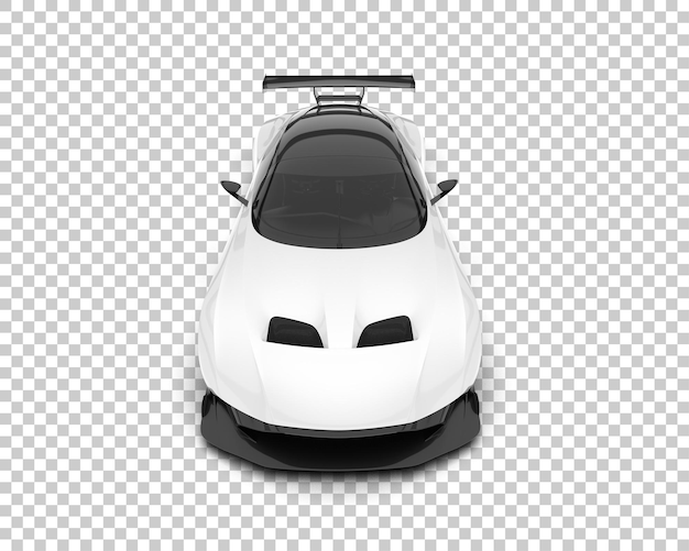 Coche deportivo blanco sobre fondo transparente Ilustración de renderizado 3d