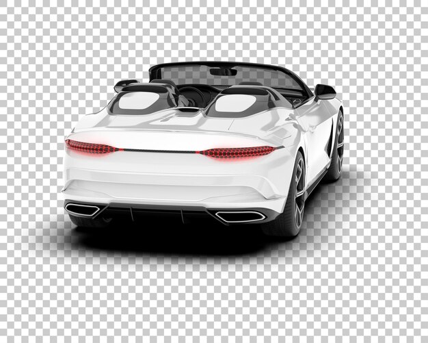 Coche deportivo blanco sobre fondo transparente Ilustración de renderizado 3d
