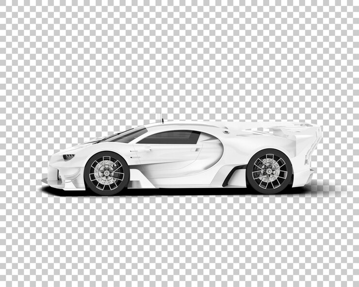PSD coche deportivo blanco sobre fondo transparente ilustración de renderizado 3d