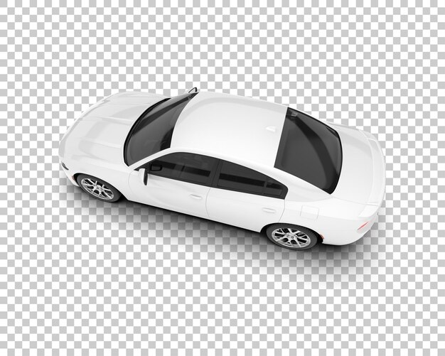 Coche deportivo blanco sobre fondo transparente Ilustración de renderizado 3d