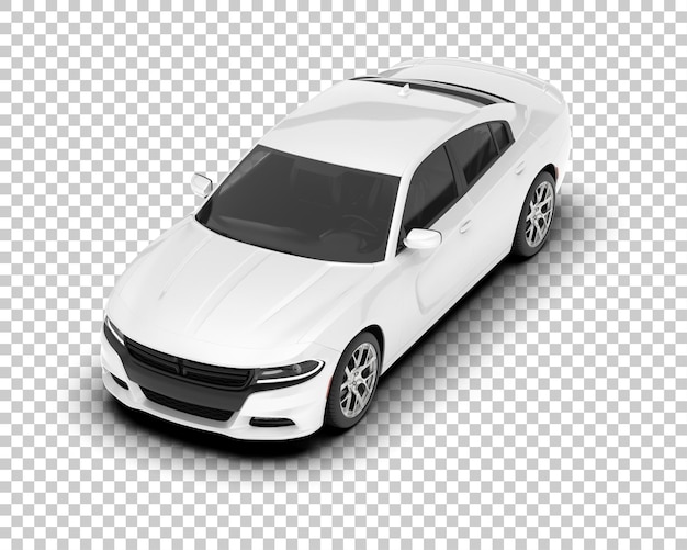 Coche deportivo blanco sobre fondo transparente ilustración de renderizado 3d