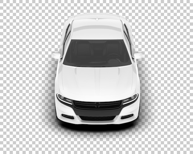 Coche deportivo blanco sobre fondo transparente Ilustración de renderizado 3d