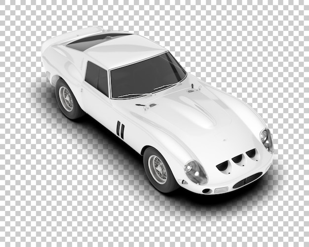 Coche deportivo blanco sobre fondo transparente ilustración de renderizado 3d