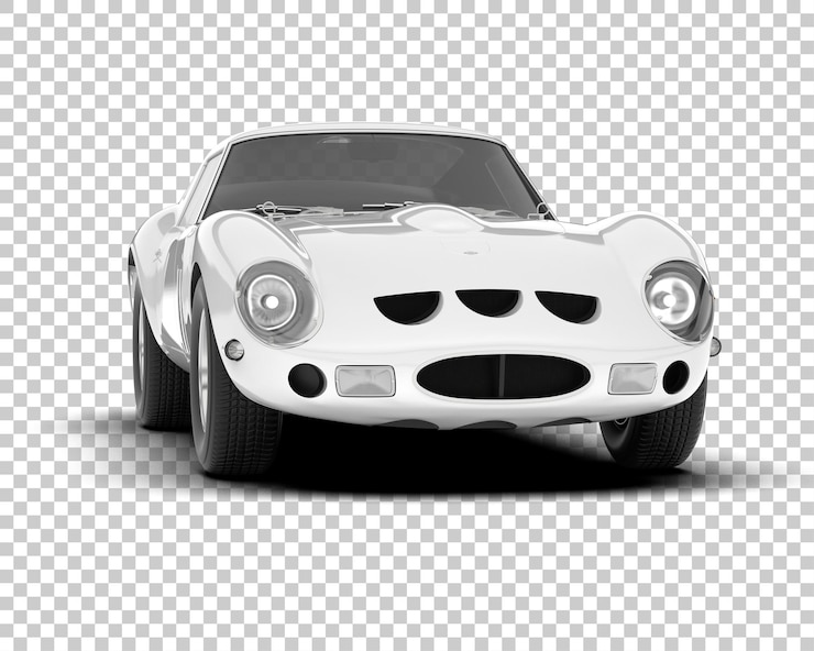 PSD coche deportivo blanco sobre fondo transparente ilustración de renderizado 3d