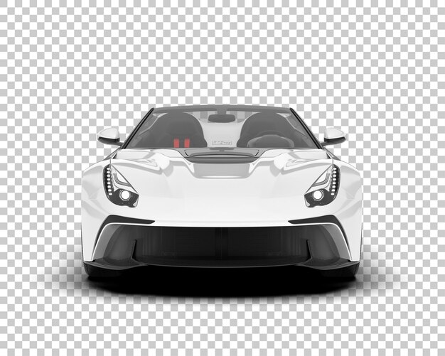 Coche deportivo blanco sobre fondo transparente Ilustración de renderizado 3d