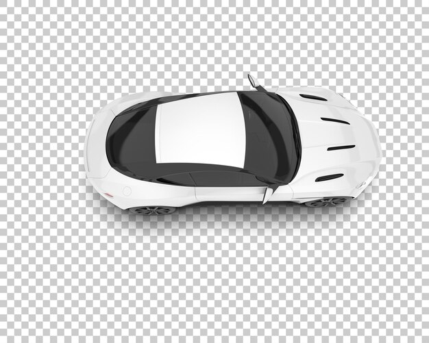 Coche deportivo blanco sobre fondo transparente Ilustración de renderizado 3d