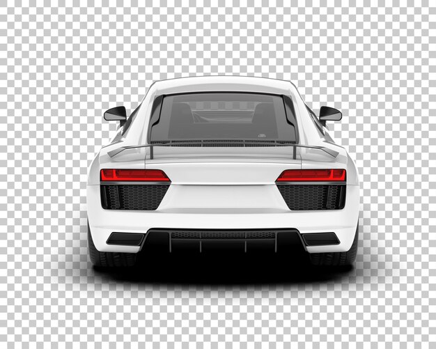 Coche deportivo blanco sobre fondo transparente Ilustración de renderizado 3d