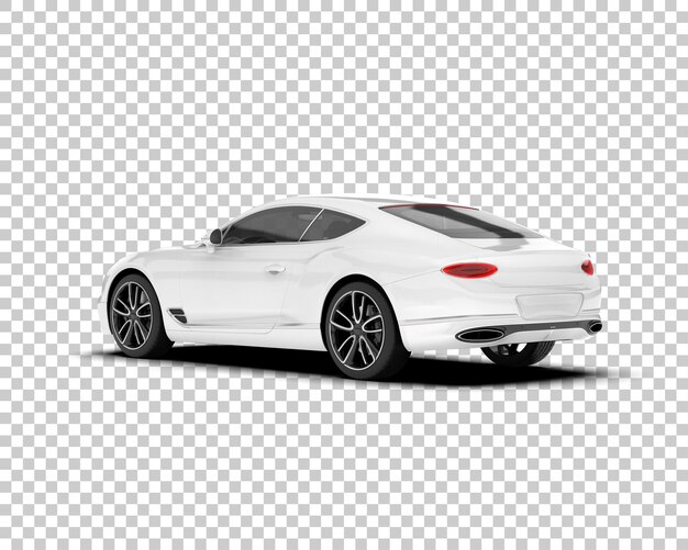 Coche deportivo blanco sobre fondo transparente Ilustración de renderizado 3d