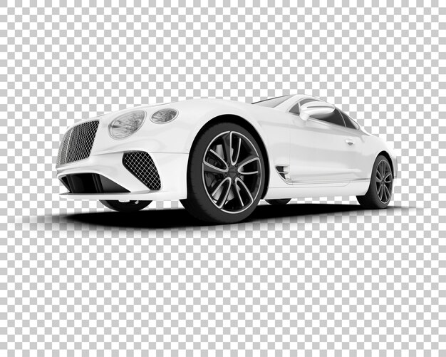 Coche deportivo blanco sobre fondo transparente Ilustración de renderizado 3d