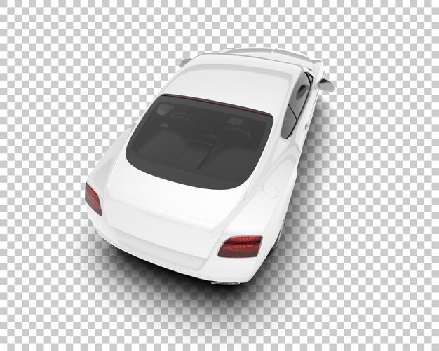 Coche deportivo blanco sobre fondo transparente Ilustración de renderizado 3d