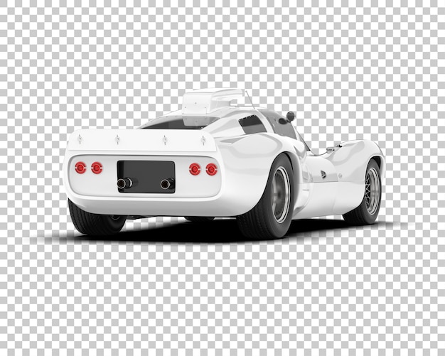 Coche deportivo blanco sobre fondo transparente ilustración de renderizado 3d