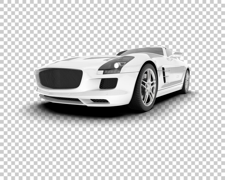 PSD coche deportivo blanco sobre fondo transparente ilustración de renderizado 3d
