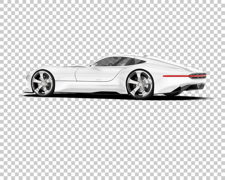 PSD coche deportivo blanco sobre fondo transparente ilustración de renderizado 3d
