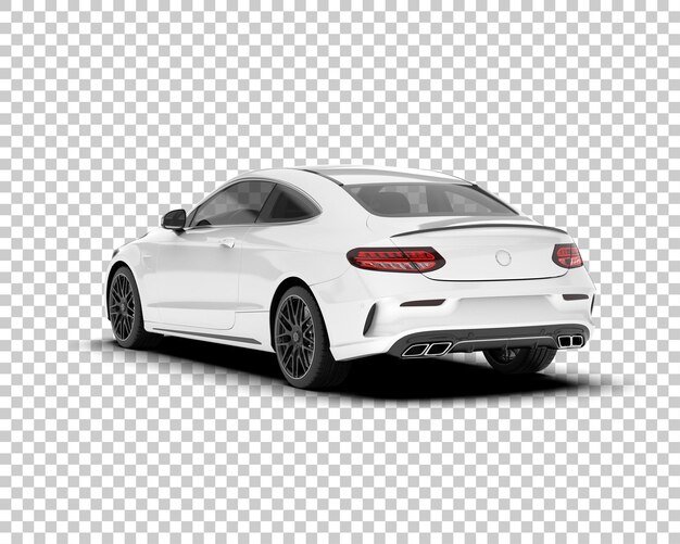 Coche deportivo blanco sobre fondo transparente Ilustración de renderizado 3d