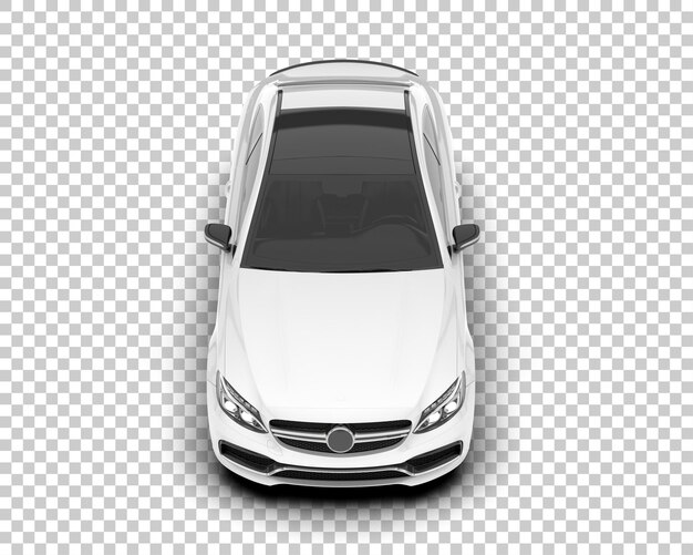 Coche deportivo blanco sobre fondo transparente Ilustración de renderizado 3d
