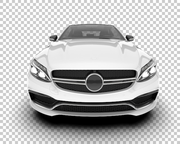 Coche deportivo blanco sobre fondo transparente Ilustración de renderizado 3d