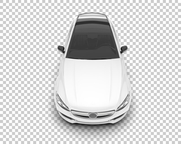 Coche deportivo blanco sobre fondo transparente Ilustración de renderizado 3d